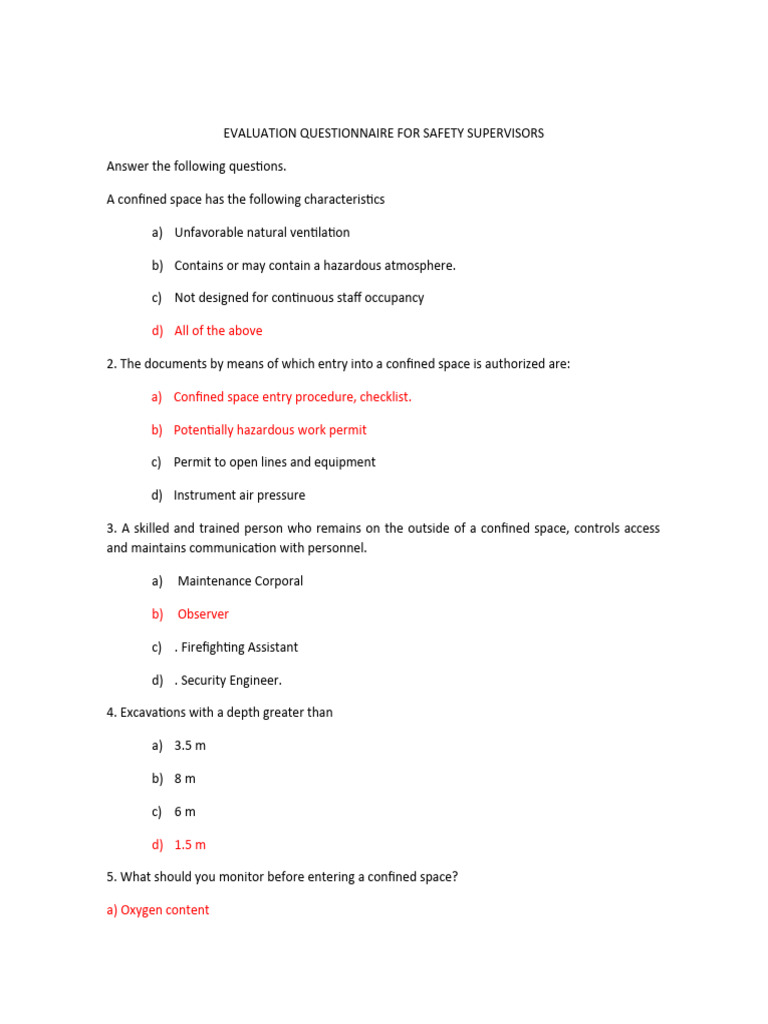 Safety Supervisor Evaluation Questionnaire | PDF | Fires | Welding