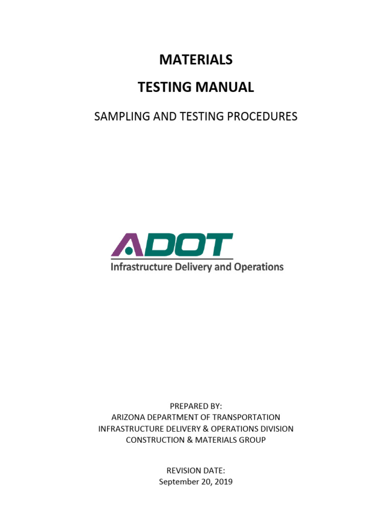 Adot Materials Testing Manual PDF