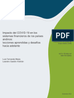 Impacto Del COVID 19 en Los Sistemas Financieros de Los Paises Andinos Lecciones Aprendidas y Desafios Hacia Adelante