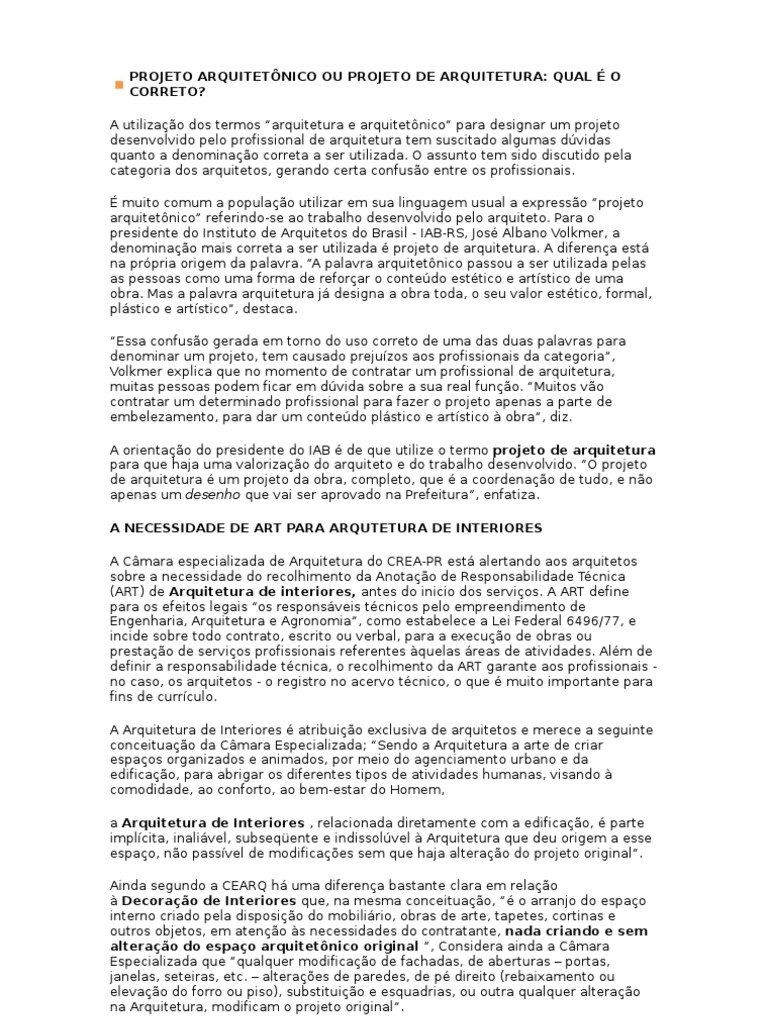 Diferenca Do Design De Interiores E O Arquiteto E Projeto De