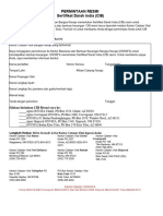 Sertifikat Formulir Permintaan Darah India