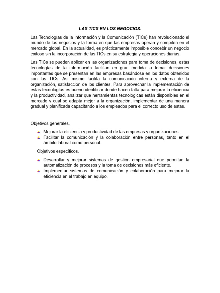 Las Tics En Los Negocios Pdf