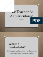 Teacher As A Curricularist