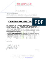 Certificado de Calidad DVC