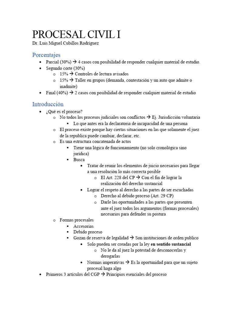 Procesal Civil I | PDF | Sentencia (ley) | Ley procesal