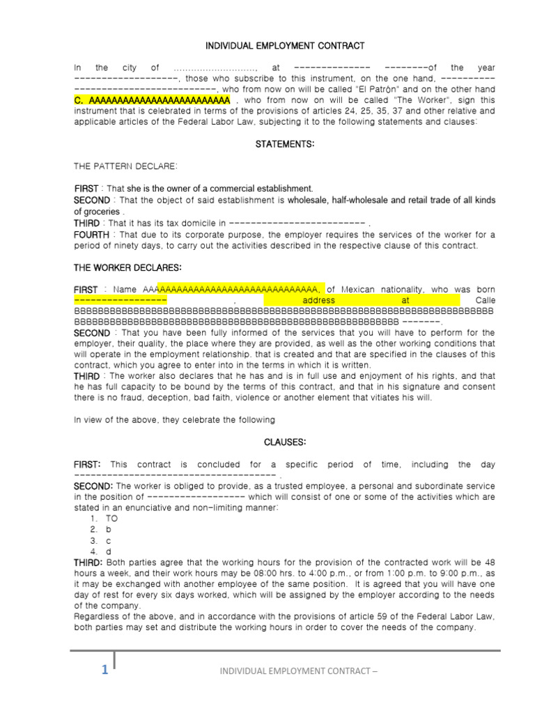 3-Month Individual Employment Contract | PDF | Employment | Labour Law