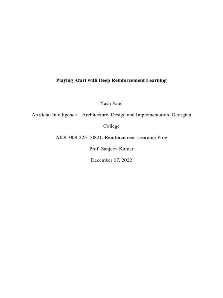 Deep Learning for Atari Games | PDF | Deep Learning | Artificial Neural ...