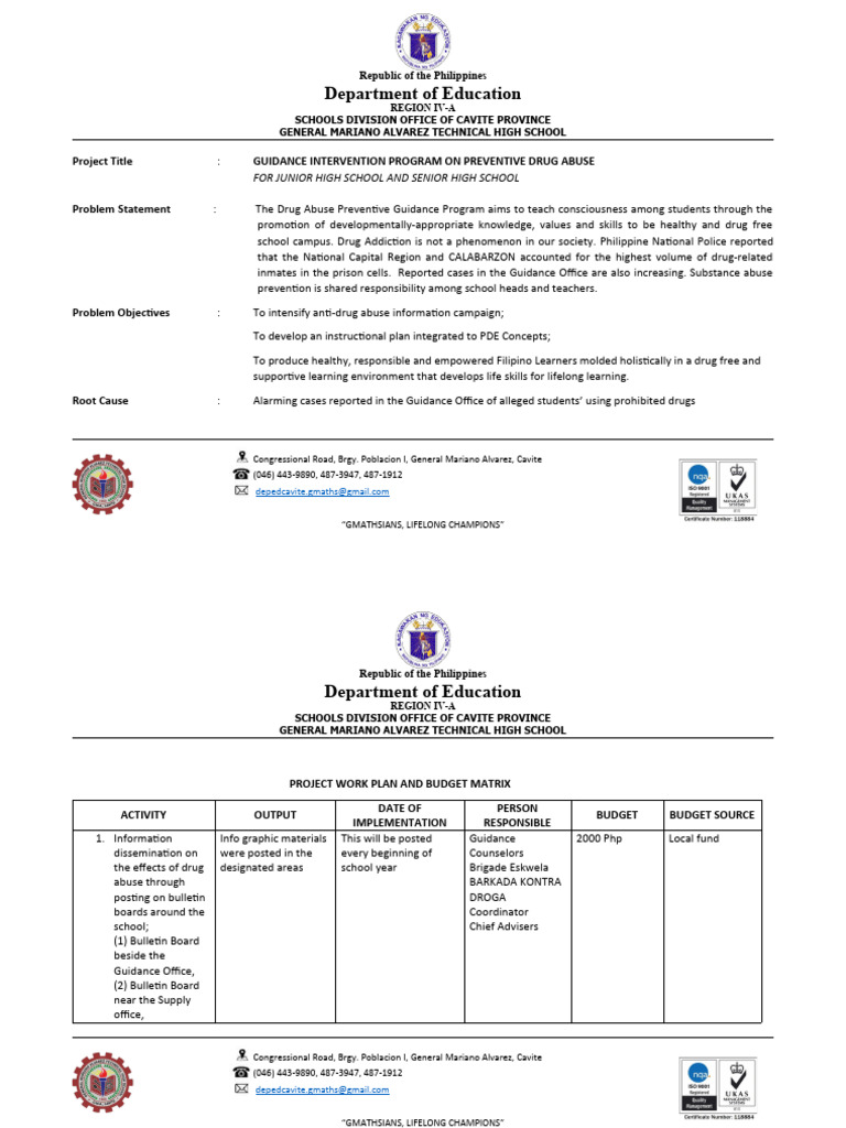 Preventive Drug Abuse Guidance Program | PDF