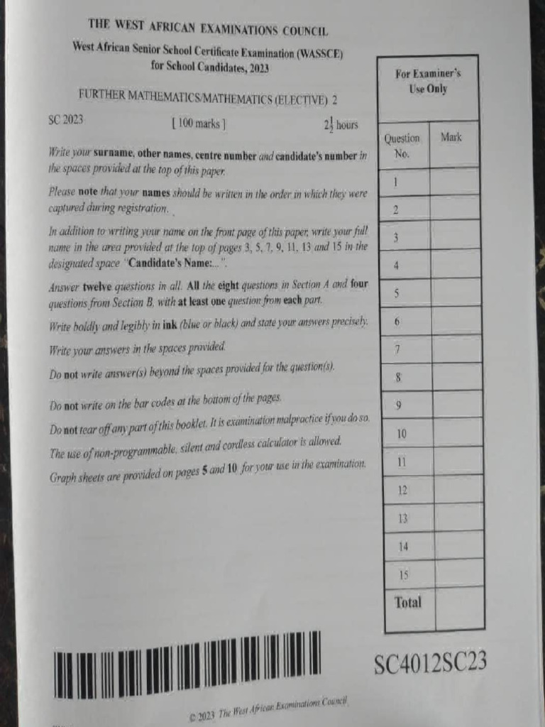 Novdec 2023 Timetable For Science Students