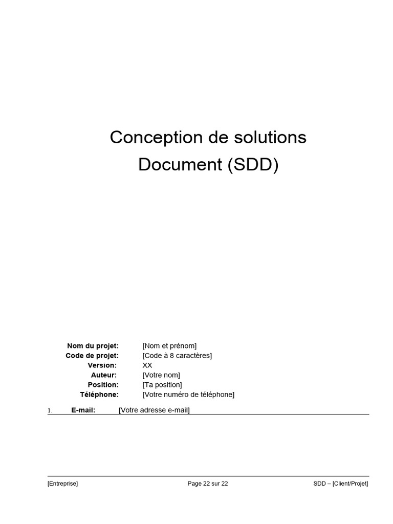 03 - SDD - Document de Conception de Solution | PDF | Sécurité des ...