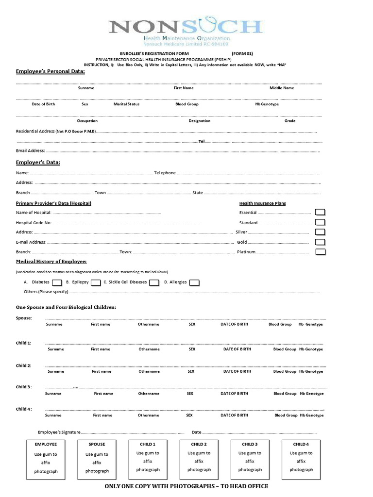 Approved Nonsuch HMO Registration Form | PDF | Medical Specialties ...