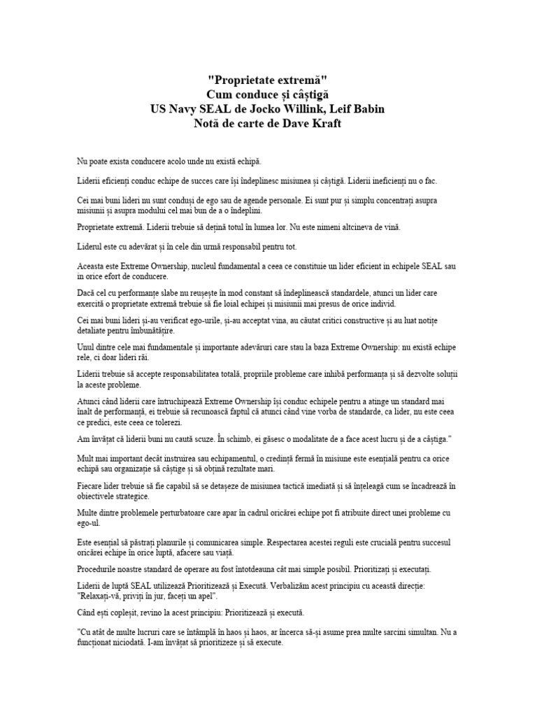 Extreme Ownership PDF | PDF