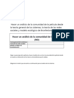 TRABAJO TEORIA de LOS SISTEMAS PELICULA NO. Hacer Un Análisis de La Comunidad de La Película Desde La Teoría General de Los Sistemas