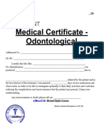 Dental Medical Certificate