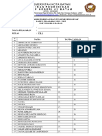 Daftar Hadir Peserta Ujian Pts Semester Genap