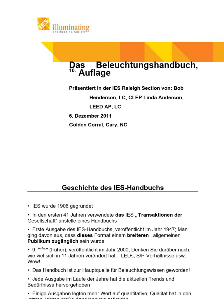 IES Lighting Handbook 10. Auflage PDF | PDF