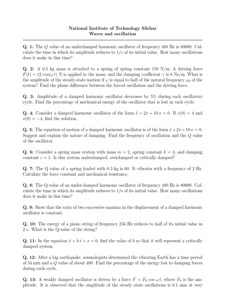 Tutorial Oscillation PDF Damping Oscillation
