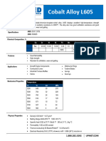 Cobalt Alloy L605: Specifications AMS: 5537, 5759 UNS: R30605 Chemical Composition, %