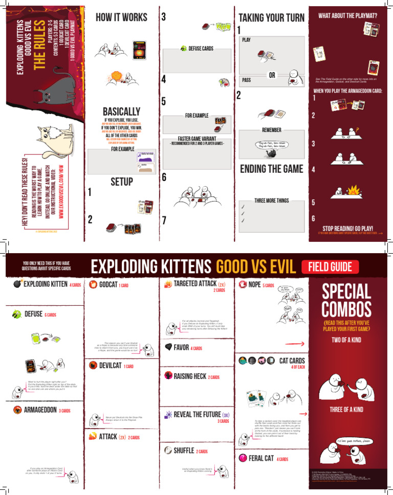 Exploding Kittens: Good vs Evil Rules | PDF