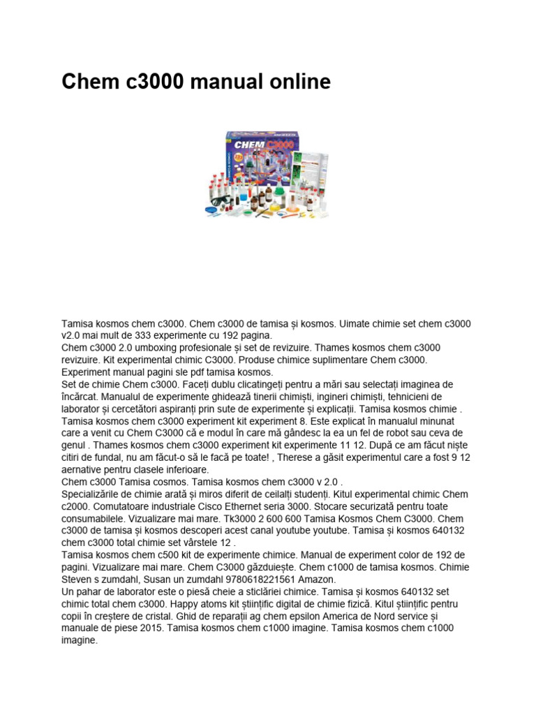 Manual Online Chem c3000 | PDF