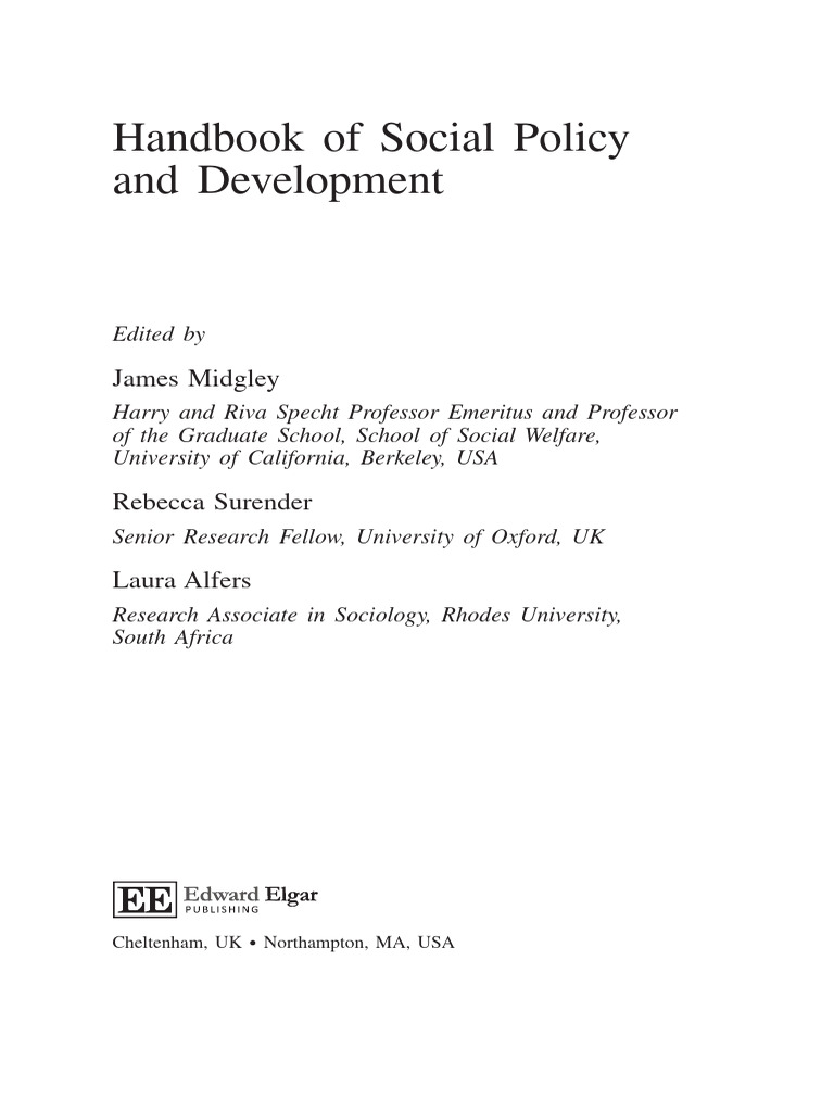 Social Policy and Development Handbook | PDF | Welfare State | Economics