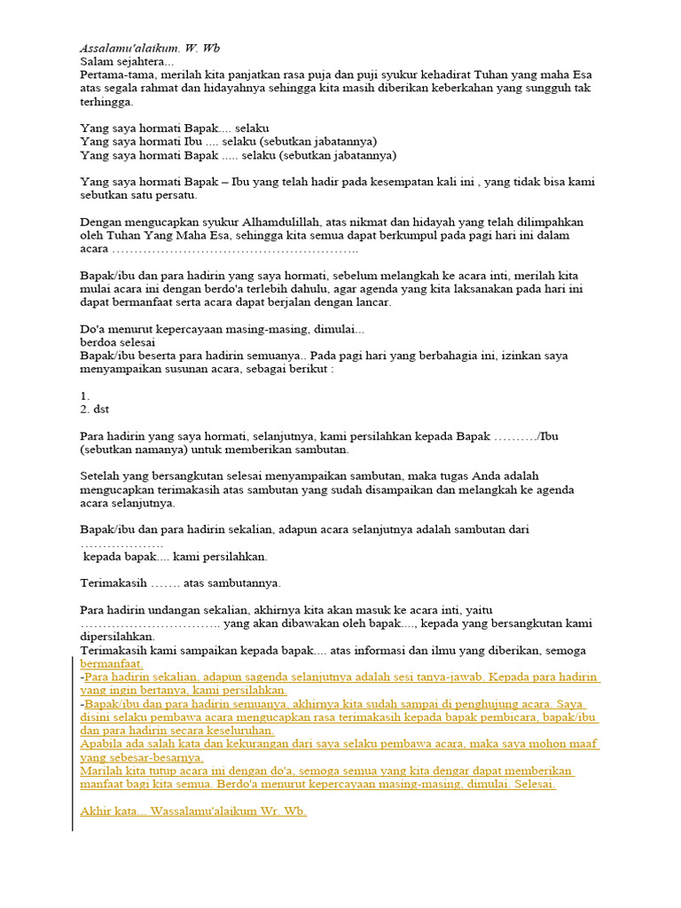 Pembawa Acara | PDF