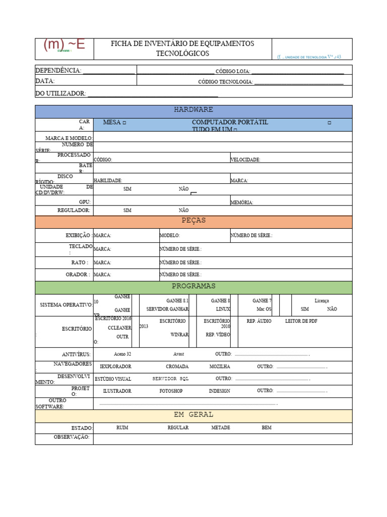 Guia Inventário de Equipamentos | PDF | Servidor (informática ...