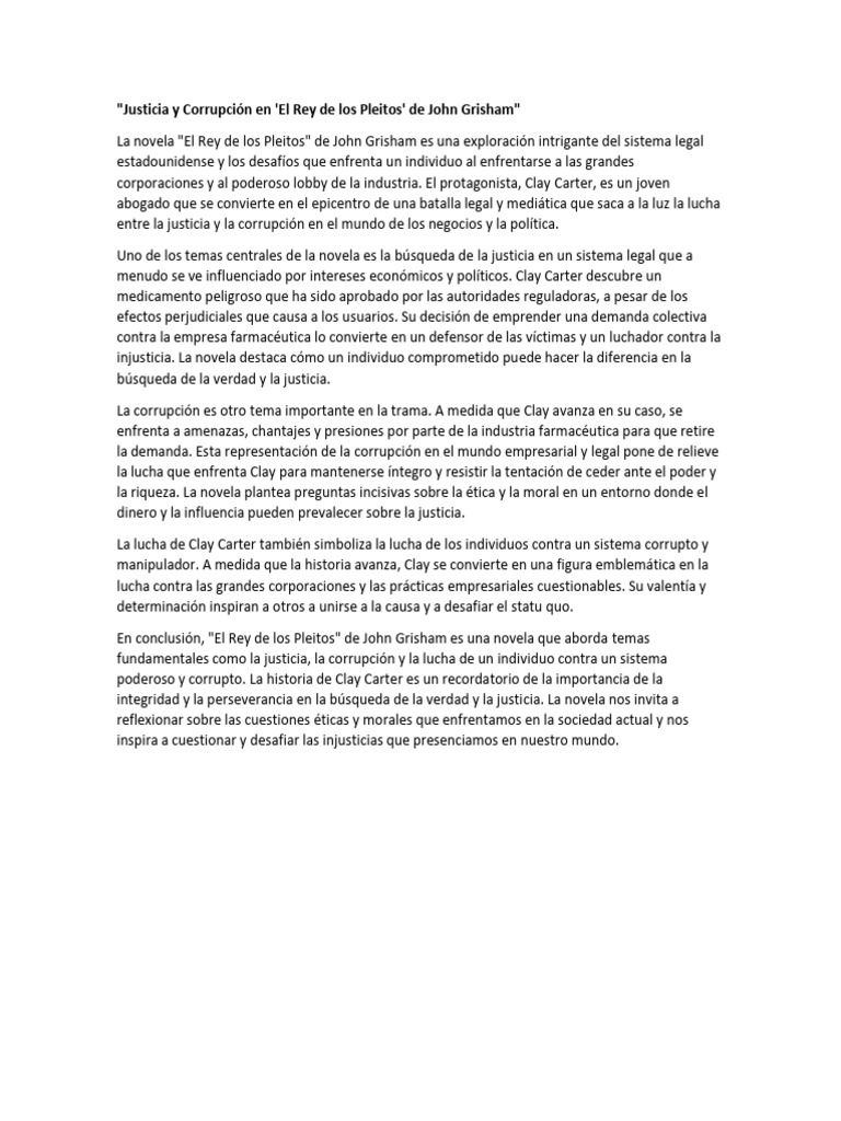 El Rey de Los PleitosEnsayo Descargar gratis PDF Corrupción