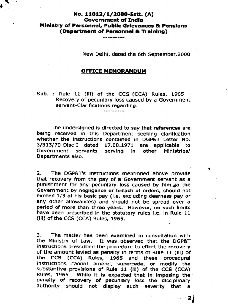 Clarification on CCS Rule 11 Recovery | PDF | Common Law | Government