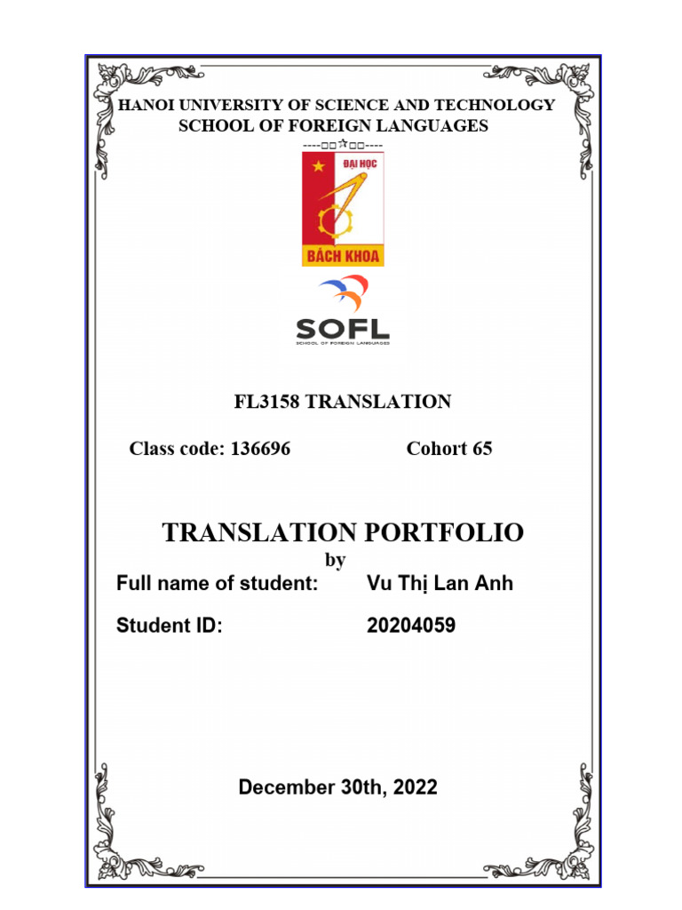 Translation Portfolio PDF