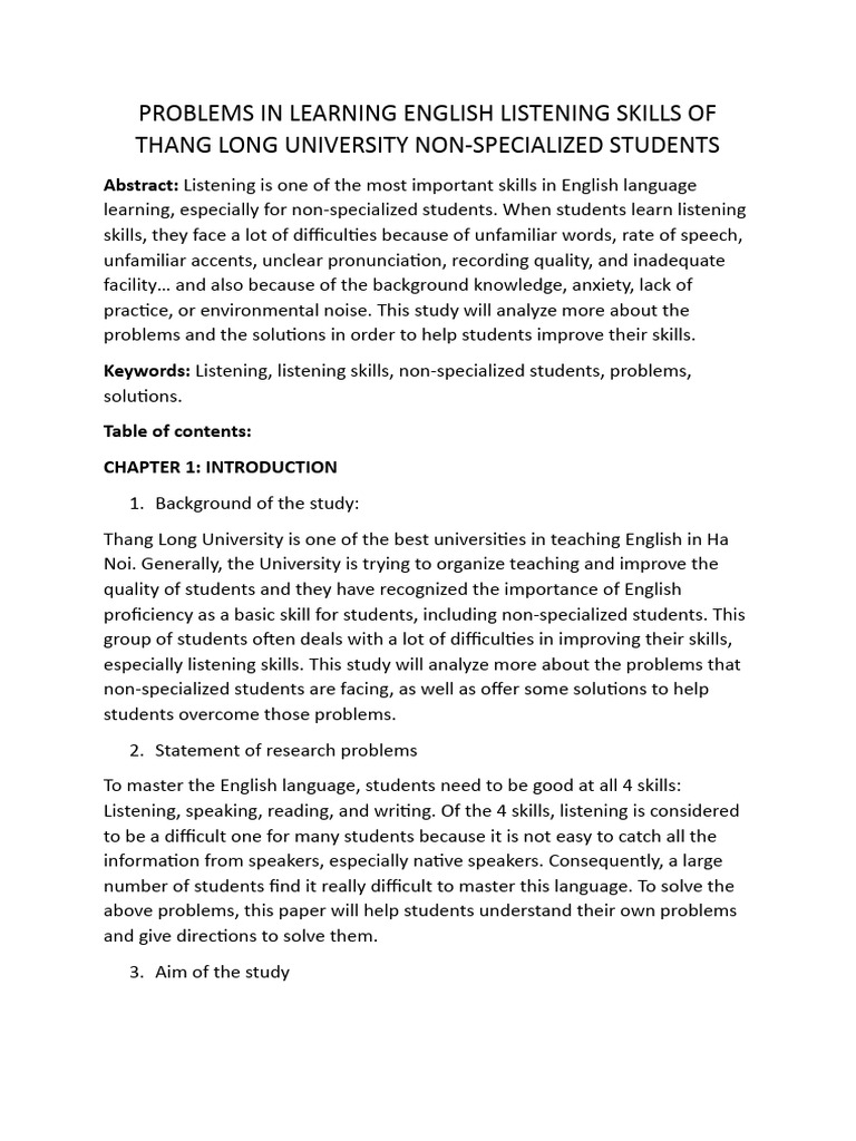 Problems In Learning English