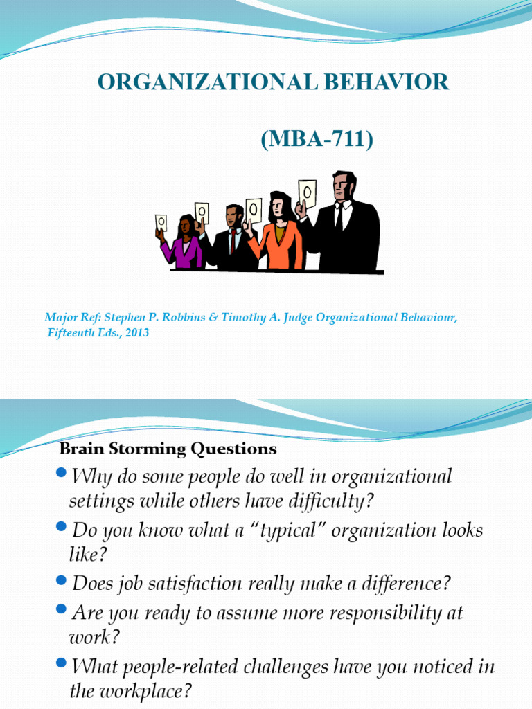 Ob Ppt 1 Pdf Sociology Organizational Behavior