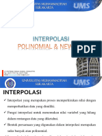 Materi Interpolasi - Teknik Elektro Interpolasi Linier Dan Newton