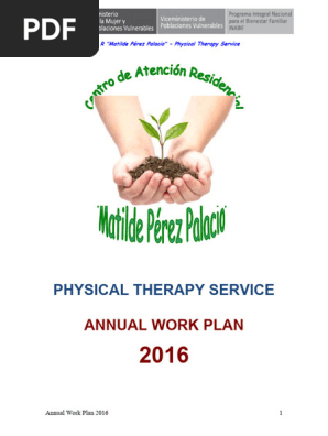 Annual Work Plan - Physical Therapy 2016