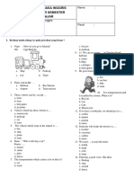 Bahasa Inggris - Soal PAT Kelas 5