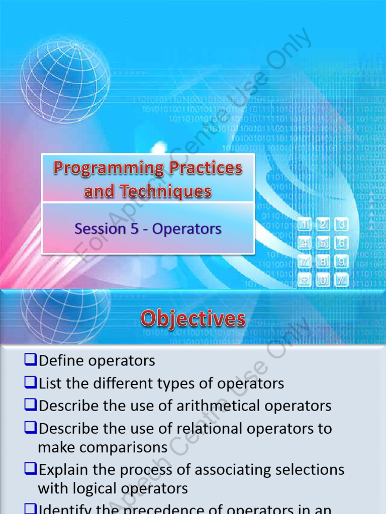 Programming Principles and Techniques -Session 5 | PDF | Mathematics ...