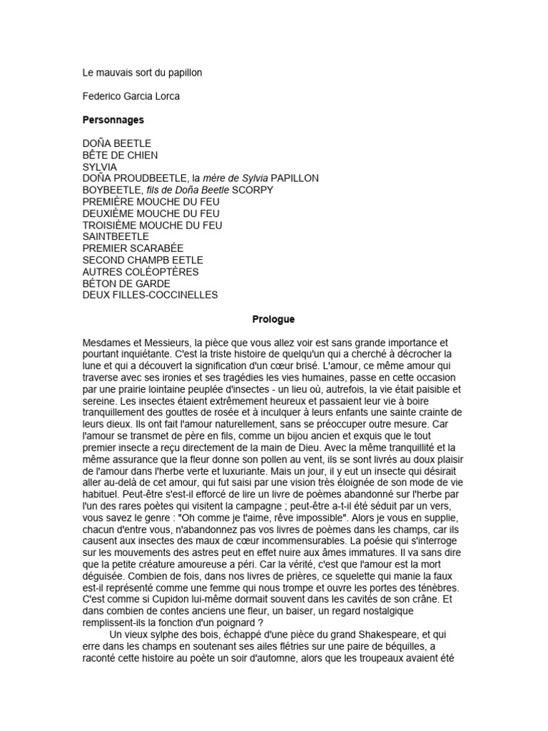 Le script du sort mal fique des papillons descargar gratis pdf amour