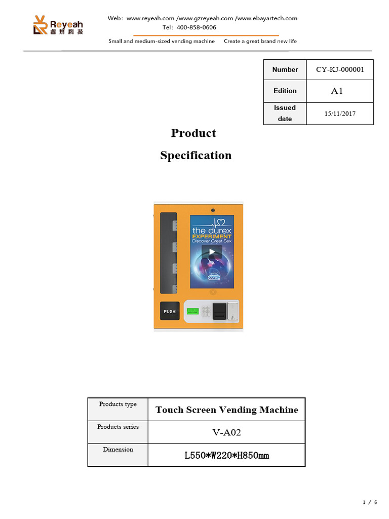 Vending Machine V-A02 | PDF | Vending Machine | Touchscreen