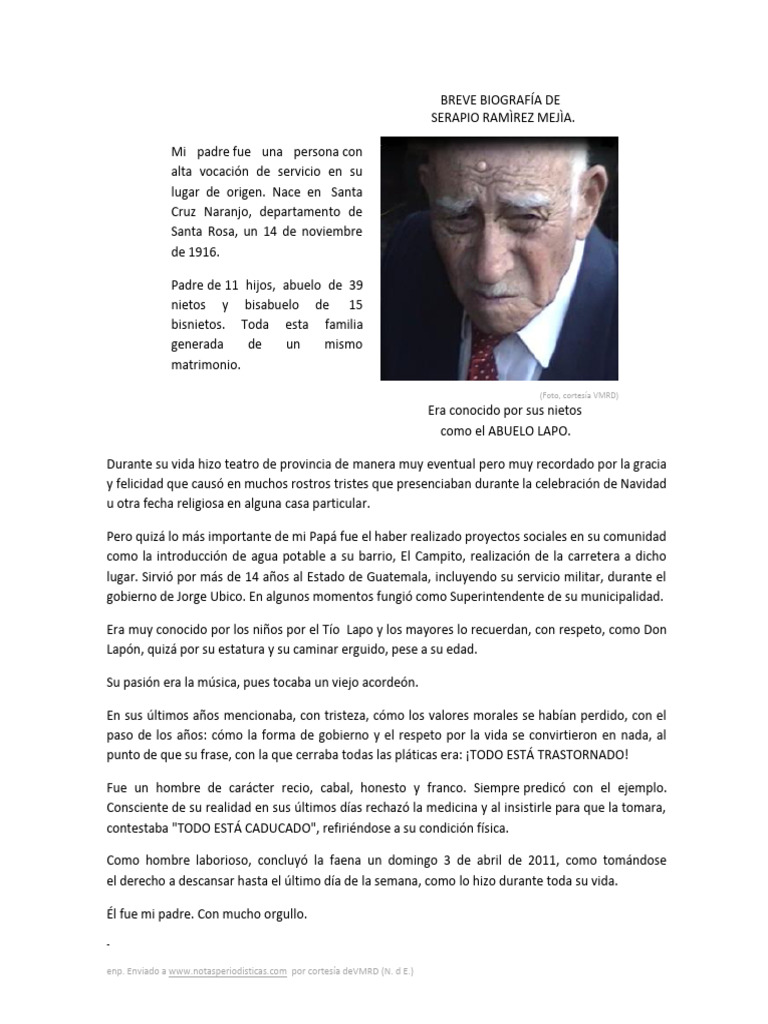 Legado de Serapio Ramírez Mejía | PDF