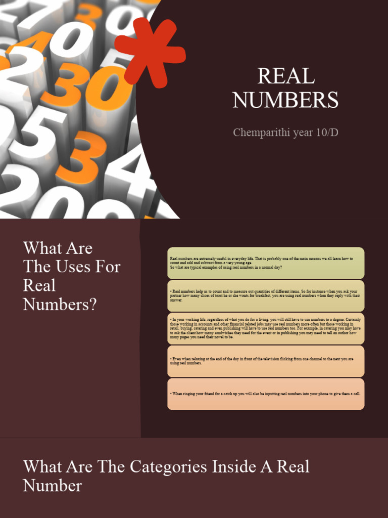 Real Numbers | PDF | Numbers | Integer