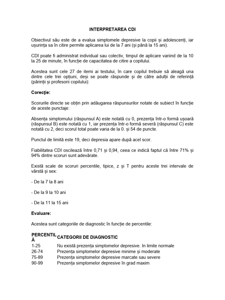 Interpretarea CDI A SCALELOR | PDF