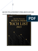 360 One Wealth Hurun India Rich List 2023 - 11 Oct 2023