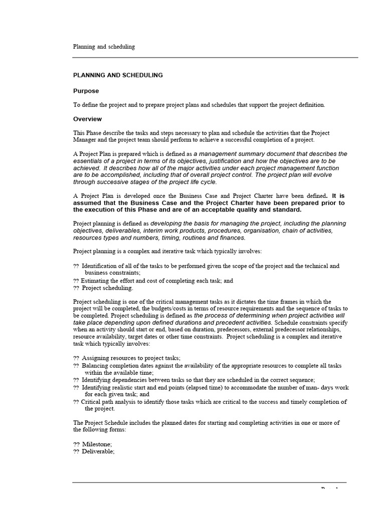 Project Planning and Scheduling Guide | PDF | Project Management | Business