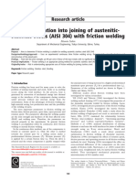 An Investigation Into Joining of Austenitic-Stainless Steels (AISI 304) With Friction Welding