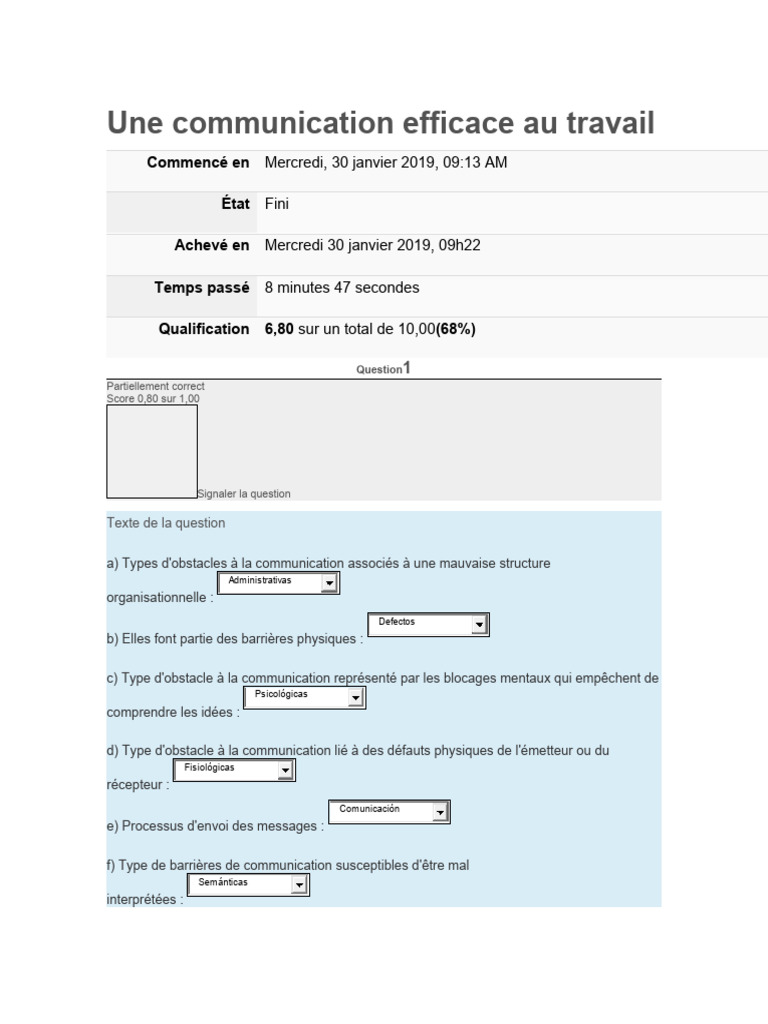 Obstacles à la communication au travail | PDF | la communication ...