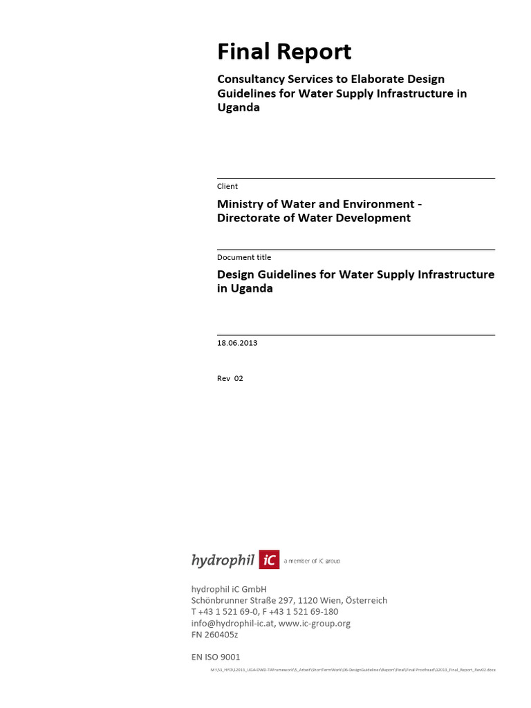 Water Supply Design Guidelines, 2013 PDF Water Quality Water Supply