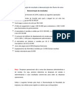 Tarefa 6: Demonstração de Resultados e Demonstração de Fluxo de Caixa