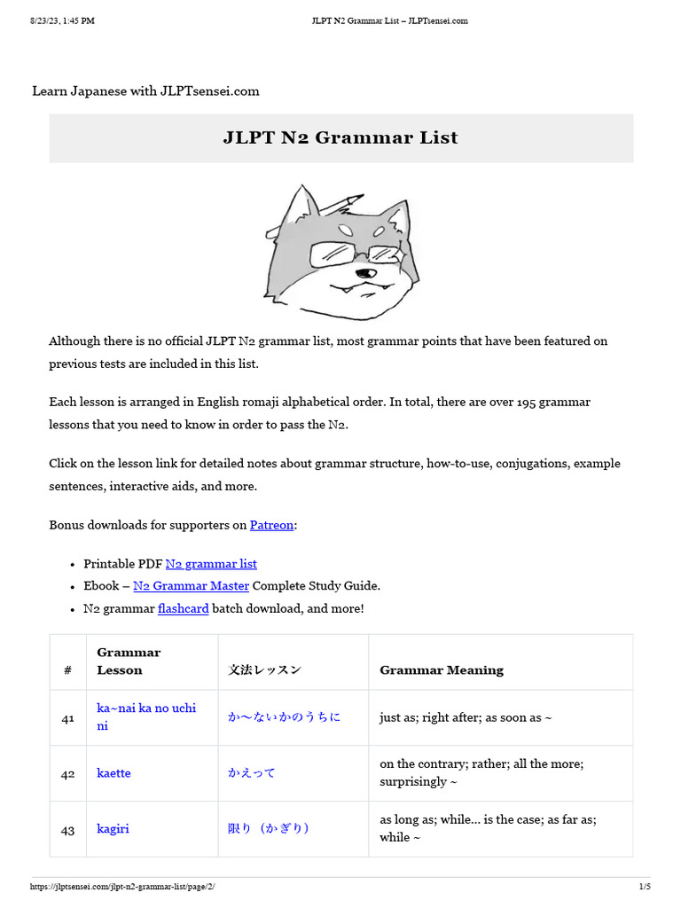 2 jlpt n2 grammar list pdf japan language families