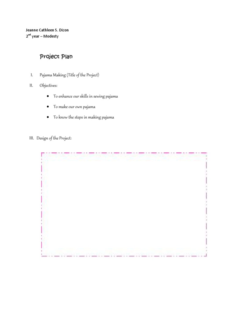 Pajama Making Project Plan Guide | PDF | Lifestyle
