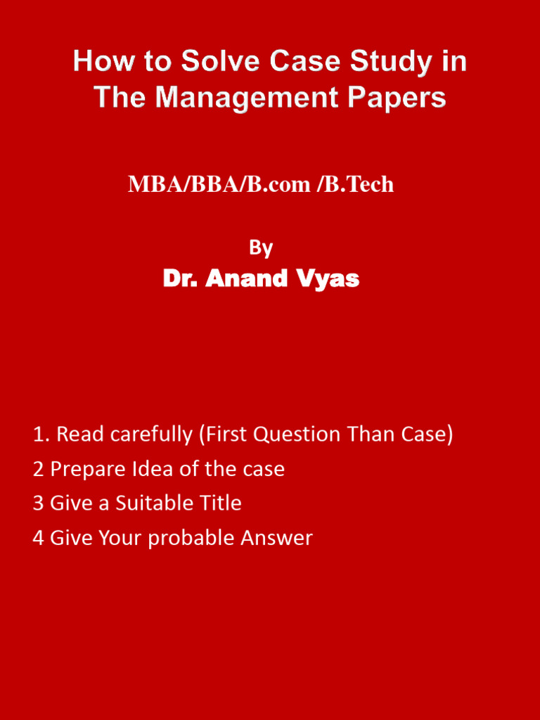 Case Study Management PDF Goal Business
